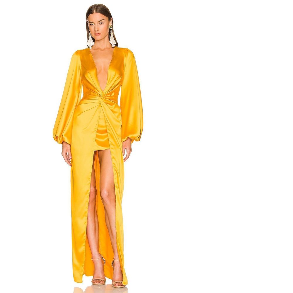 NEW Size UK 10 YAURA Tawa Dress in Yellow REVOLVE MSRP $250